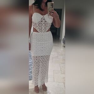 White Lace Two-Piece Set